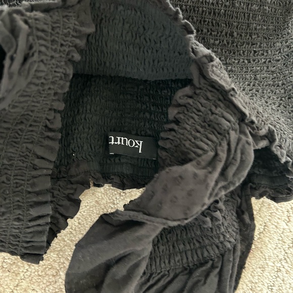 Kort smocked black eyelet cotton nap dress size large - Picture 3 of 6